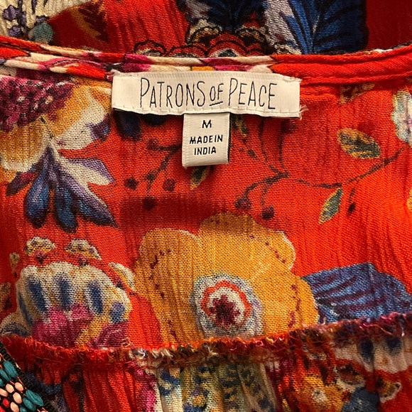 Patrons of Peace women’s Sleeveless High Low Peplum Floral Top Size Medium - Picture 5 of 10